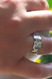 Autism Awareness Puzzle Pieces Ring Sterling Silver