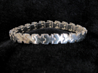 Autism Awareness Puzzle Pieces Stretch Bracelet Silver