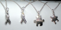 Four Sterling Autism Awareness Pendants