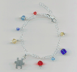 Autism Awareness Crystal Drops Bracelet
