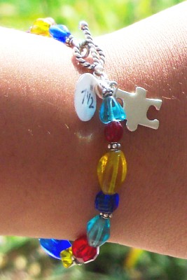 Beaded Autism Awareness Bracelet